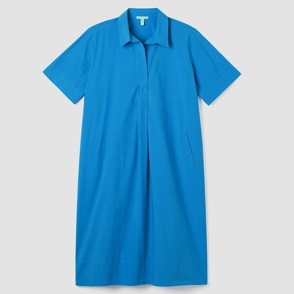 NWT Eileen Fisher Washed Organic Cotton Poplin Dress - Picture 6 of 6